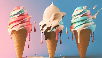 Ice Cream Illustration Background. photo