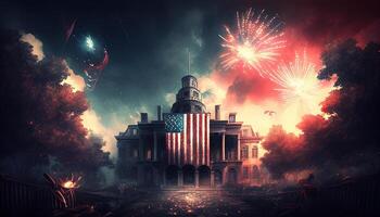 The Independence Day background, 4th July holiday celebration illustration. photo