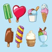 ice cream set vector