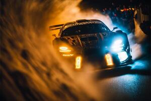 racing car in motion. drift. Illustration photo