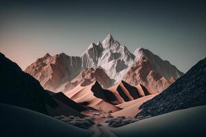 minimal surreal mountain landscape. Background for branding. Illustration photo