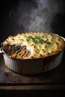 shepherds pie or cottage pie is casserole. Illustration photo