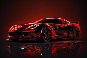 Red Sport Car. Illustration photo