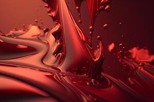 Liquid shimmer background monochrome red trendy color. Illustration photo