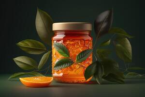 Jam Jar. Natural Background. Illustration photo