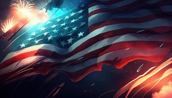 The Independence Day background, 4th July holiday celebration illustration. photo