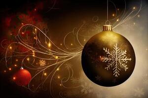 New Year and Merry Christmas Holiday Winter Background. Christmas decorations, backdrop with copy space, photo
