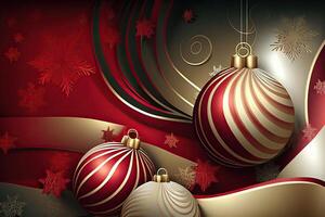 New Year and Merry Christmas Holiday Winter Background. Christmas decorations, backdrop with copy space, photo