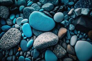 Abstract background of the nature of pebbles. Blue texture. Illustration photo