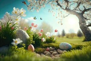 Easter Greeting Background. Illustration photo