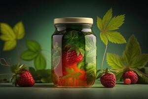 Berry Jam in Glass Jar. Illustration photo