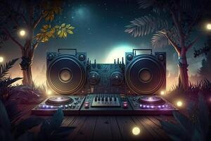 Music night party background. Illustration photo