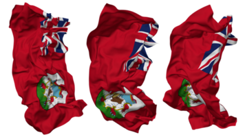 Bermudes drapeau vagues isolé dans différent modes avec bosse texture, 3d le rendu png