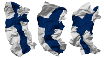 Finland Flag Waves Isolated in Different Styles with Bump Texture, 3D Rendering png