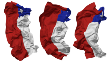 Chile Flag Waves Isolated in Different Styles with Bump Texture, 3D Rendering png