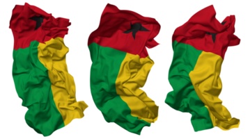 Guinea Bissau vlag golven geïsoleerd in verschillend stijlen met buil textuur, 3d renderen png