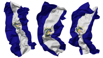 El Salvador Flag Waves Isolated in Different Styles with Bump Texture, 3D Rendering png