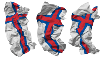 Faroe Islands Flag Waves Isolated in Different Styles with Bump Texture, 3D Rendering png