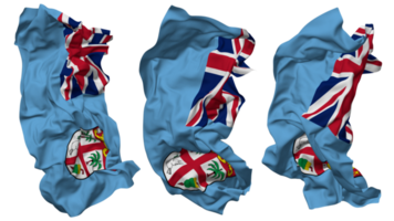 Fiji bandera olas aislado en diferente estilos con bache textura, 3d representación png