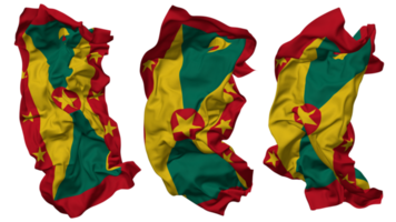 Grenada vlag golven geïsoleerd in verschillend stijlen met buil textuur, 3d renderen png