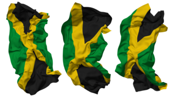 Jamaika Flagge Wellen isoliert im anders Stile mit stoßen Textur, 3d Rendern png
