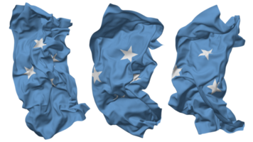 federado estados do Micronésia bandeira ondas isolado dentro diferente estilos com colisão textura, 3d Renderização png