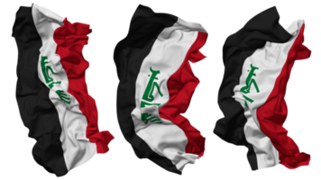 Irak Flagge Wellen isoliert im anders Stile mit stoßen Textur, 3d Rendern png