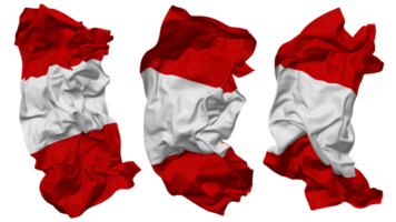 Peru vlag golven geïsoleerd in verschillend stijlen met buil textuur, 3d renderen png