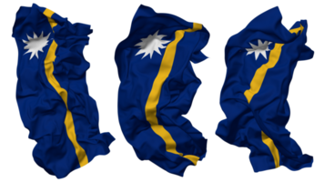 nauru vlag golven geïsoleerd in verschillend stijlen met buil textuur, 3d renderen png