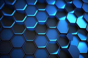 realistic blue hexagon pattern background. Illustration photo