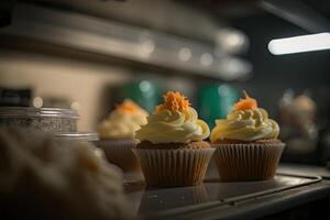 Awesome Carrot Cupcakes. Illustration photo