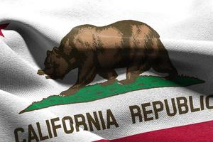 3D illustration flag of California is a state of United States. photo