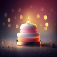 Birthday cake with candles. Illustration photo