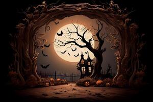 Halloween spooky background. Illustration photo