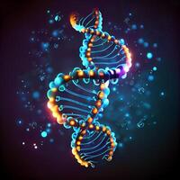 abstract lights vivid thin DNA double helix. Illustration photo