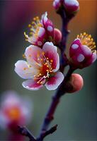 flowering tree branch. spring blooming flowers. photo