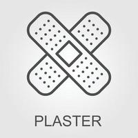 Web line icon. Adhesive plaster vector