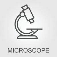 Simple microscope line icon. Stroke pictogram. Vector illustration isolated on a white background. Premium quality symbol. Vector sign for mobile app and web sites.