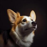 Realistic Corgi Dog Portrait, photo