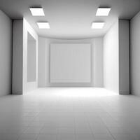 White studio room background with spotlight on. Illustrator Generative AI photo