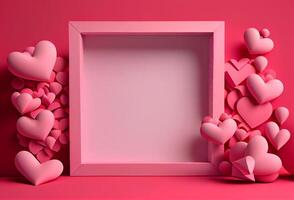 Pink Valentines Day Greeting Card Love Background. Illustration photo