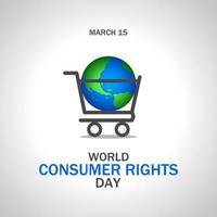 mundo consumidor derechos día tema modelo. vector ilustración