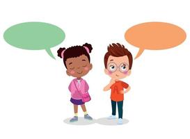 Kids talking with a speech bubble. vector