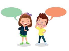 Kids talking with a speech bubble. vector