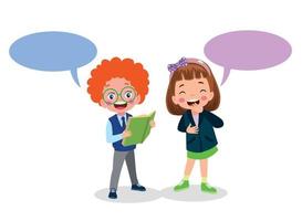 Kids talking with a speech bubble. vector