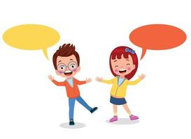 Kids talking with a speech bubble. vector