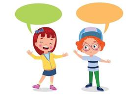 Kids talking with a speech bubble. vector