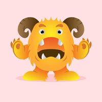 Cute monster kid cartoon vector icon illustration. monster holiday icon concept isolated