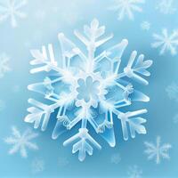 Blue Abstract Background with Snowflake. photo