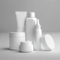 White Cosmetic Cream Collection for Skincare photo
